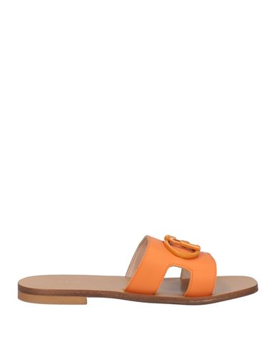 Liu •jo Woman Sandals Orange Size 9 Soft Leather