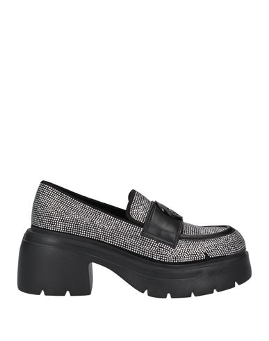 Liu •jo Woman Loafers Black Size 7 Soft Leather, Textile Fibers