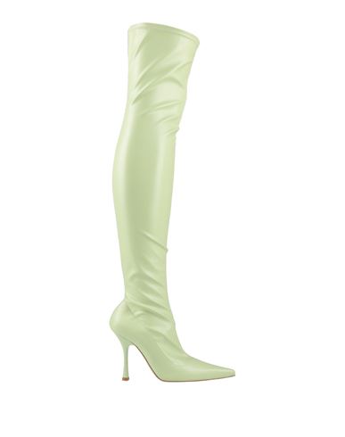 Lorenzo Mari Woman Knee Boots Light Green Size 7 Textile Fibers