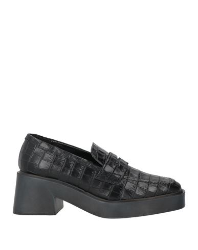 Lorenzo Mari Woman Loafers Black Size 7 Soft Leather