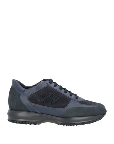 Hogan Man Sneakers Navy Blue Size 11 Soft Leather In Navy Blue