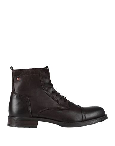 Jack & Jones Man Ankle Boots Dark Brown Size 9 Leather