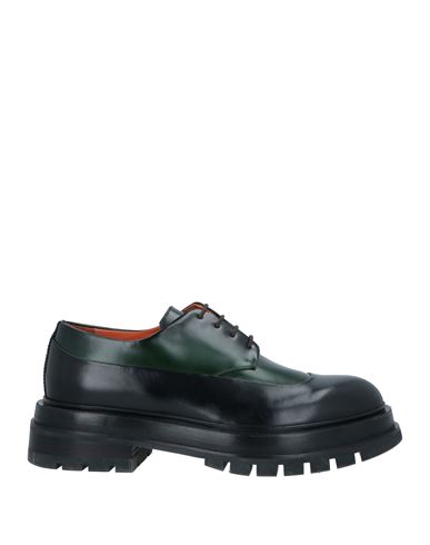 Santoni Man Lace-up Shoes Green Size 11 Leather