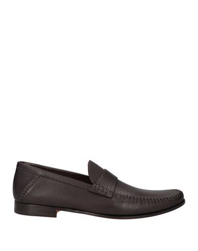 Santoni Man Loafers Dark Brown Size 9 Leather