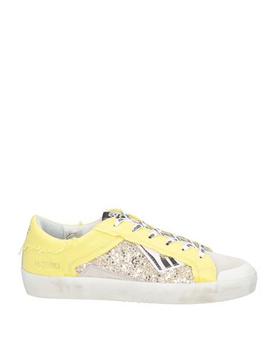 4b12 Woman Sneakers Yellow Size 7 Textile Fibers, Soft Leather