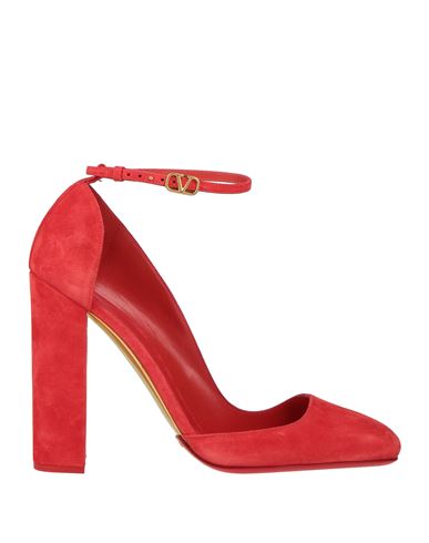 Shop Valentino Garavani Woman Pumps Coral Size 7 Soft Leather In Red
