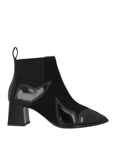 Pollini Woman Ankle Boots Black Size 7 Soft Leather, Textile Fibers