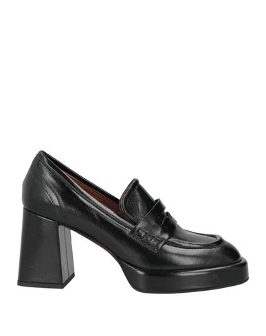 Evaluna Woman Loafers Black Size 7.5 Soft Leather In Black