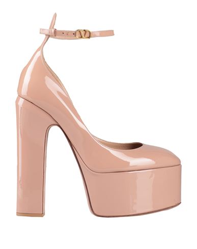 Valentino Garavani Woman Pumps Beige Size 8.5 Soft Leather In Pink