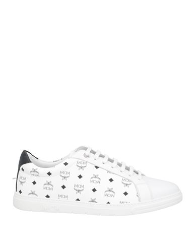 Mcm Men Printed Canvas Terrain Sneakers In White