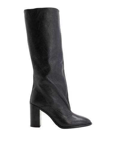 8 By Yoox Leather Round-toe High Boot Woman Knee Boots Black Size 10 Calfskin