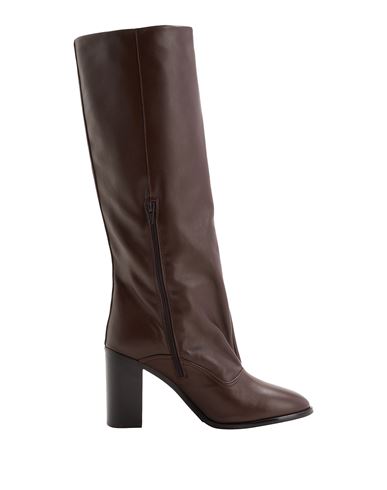 8 By Yoox Leather Round-toe High Boot Woman Knee Boots Brown Size 9 Calfskin
