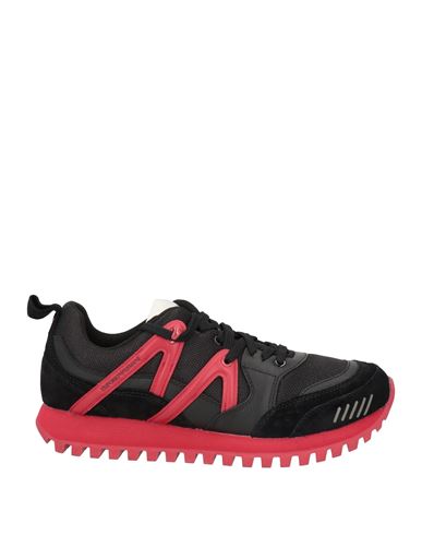 Emporio Armani Man Sneakers Red Size 6 Soft Leather, Textile Fibers