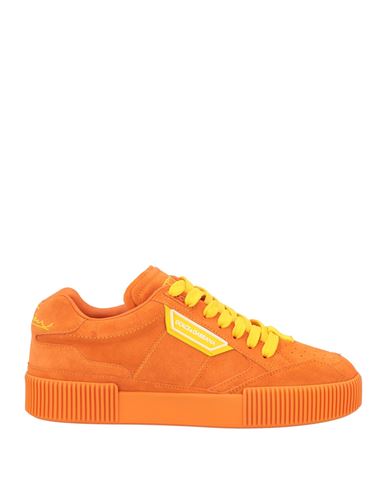 Shop Dolce & Gabbana Man Sneakers Orange Size 6.5 Calfskin, Viscose