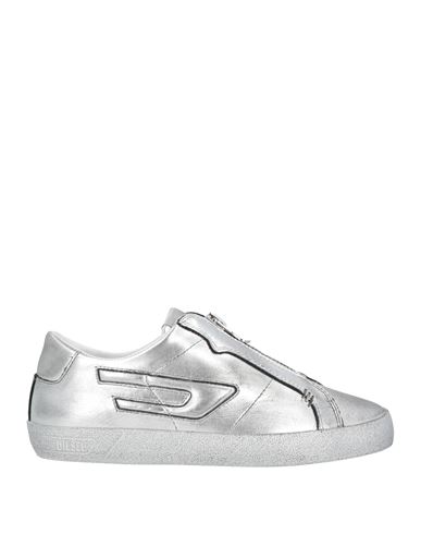 Shop Diesel Woman Sneakers Silver Size 8 Soft Leather