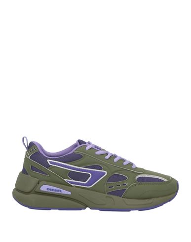 Diesel Man Sneakers Military Green Size 9 Textile Fibers