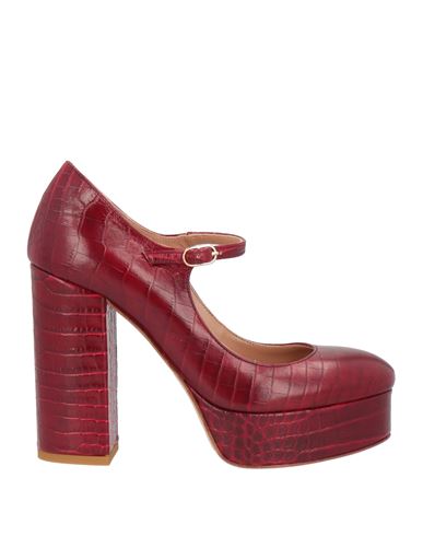 Twinset Woman Pumps Burgundy Size 7 Soft Leather In Red