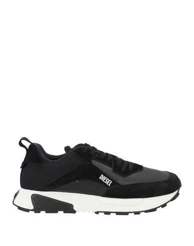 Diesel Man Sneakers Black Size 7.5 Bovine Leather, Polyester