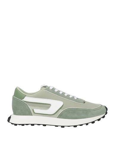 Shop Diesel Man Sneakers Sage Green Size 10 Bovine Leather, Polyester