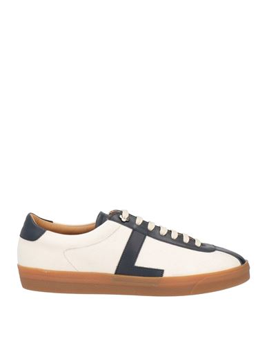 Lardini Man Sneakers Ivory Size 13 Soft Leather, Textile Fibers In White
