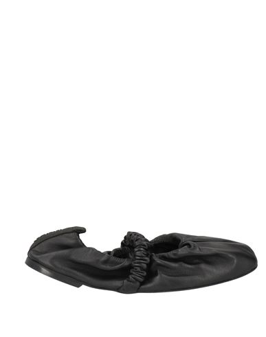 Ganni Black Scrunchie Ballerina Flats In Black