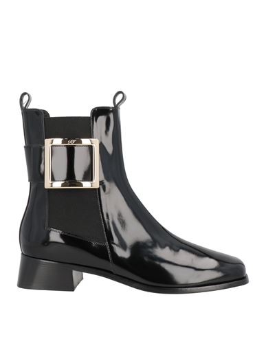 Roger Vivier Woman Ankle Boots Black Size 7.5 Soft Leather In Black