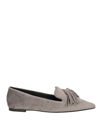 Giulia Neri Woman Loafers Grey Size 10 Textile Fibers