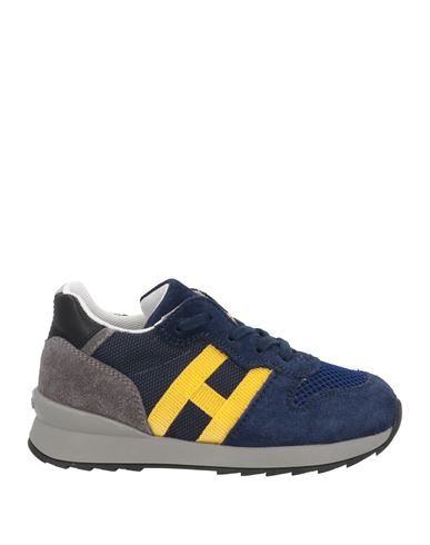 Hogan Toddler Boy Sneakers Navy Size 9c Soft Leather, Textile Fibers In Navy Blue