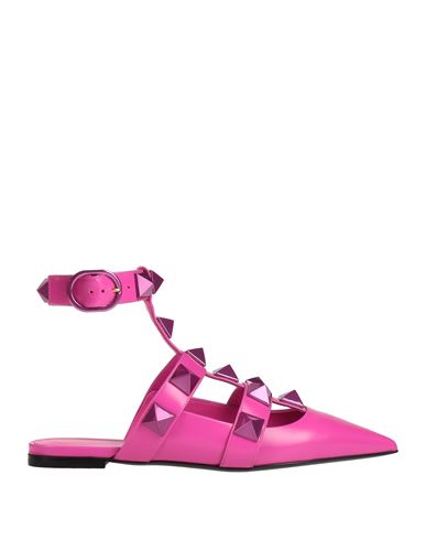Valentino Garavani Woman Mules & Clogs Fuchsia Size 5.5 Soft Leather In Pink