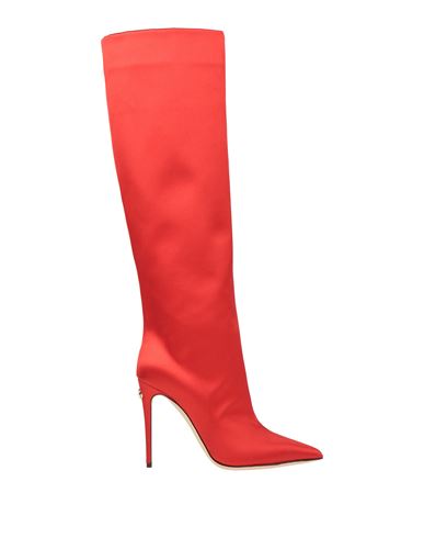 Dolce & Gabbana Woman Boot Red Size 7.5 Viscose, Silk