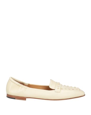 Pomme D'or Woman Loafers Cream Size 8 Soft Leather In White