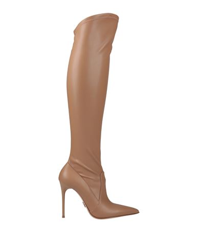 Sergio Levantesi Woman Knee Boots Light Brown Size 10 Textile Fibers In Beige