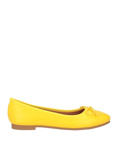 Shop Francesco Milano Woman Ballet Flats Yellow Size 6 Leather