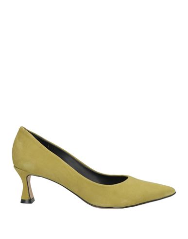 Miss Unique Woman Pumps Military Green Size 8 Leather In Green