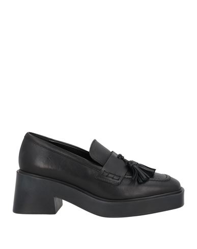 Lorenzo Mari Woman Loafers Black Size 10 Soft Leather