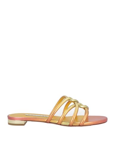 Aquazzura Woman Sandals Gold Size 6.5 Leather In Black