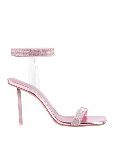 Shop Amina Muaddi Woman Sandals Pastel Pink Size 7.5 Soft Leather, Pvc - Polyvinyl Chloride