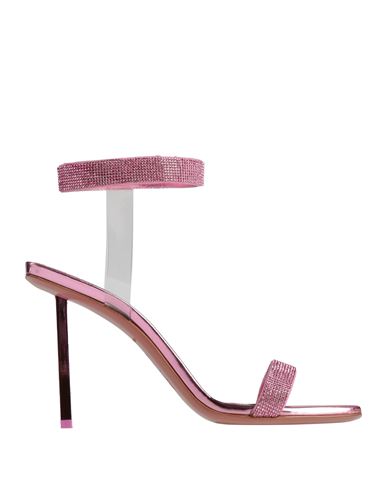 AMINA MUADDI AMINA MUADDI WOMAN SANDALS PINK SIZE 8 SOFT LEATHER, PVC - POLYVINYL CHLORIDE 