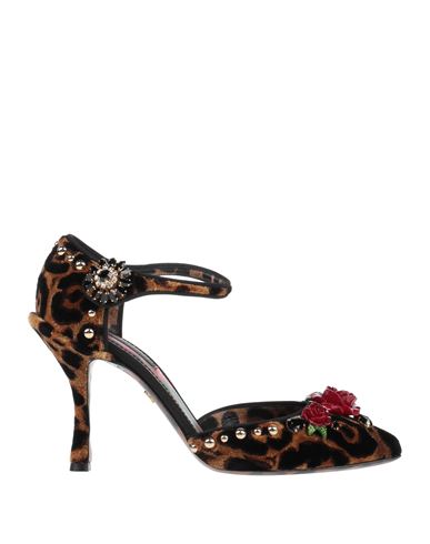 Dolce & Gabbana Woman Pumps Camel Size 7.5 Cotton, Viscose In Beige