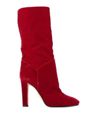 Shop Alberta Ferretti Woman Boot Red Size 10 Textile Fibers