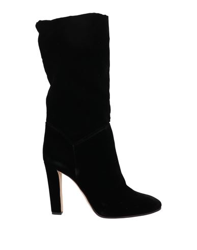 Alberta Ferretti Woman Knee Boots Deep Purple Size 10 Textile Fibers In Black