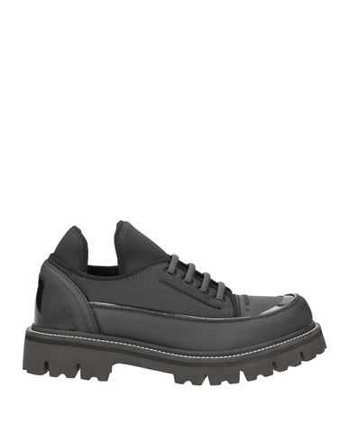 Emporio Armani Man Lace-up Shoes Black Size 7 Soft Leather, Textile Fibers