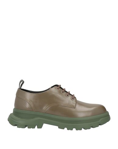 Brimarts Man Lace-up Shoes Military Green Size 12 Calfskin