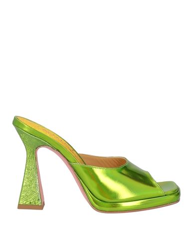Ninni Woman Sandals Acid Green Size 7 Soft Leather