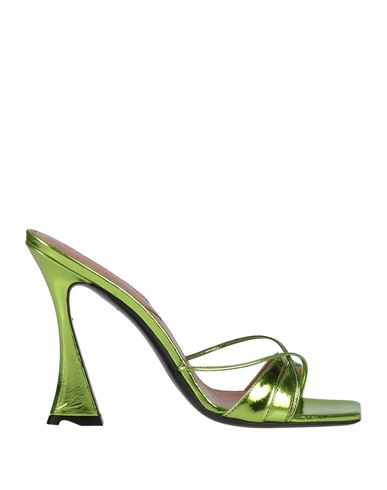 Shop D’accori D'accori Woman Sandals Acid Green Size 8 Leather