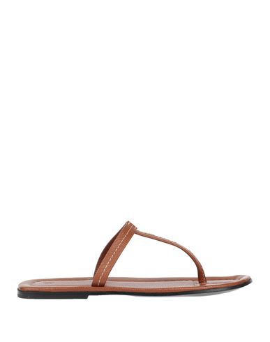 Totême Toteme Woman Thong Sandal Brown Size 5 Leather In Brown