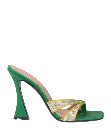 D’accori D'accori Woman Thong Sandal Green Size 6.5 Textile Fibers