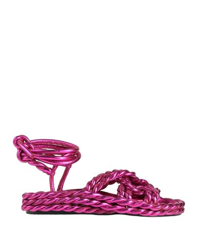 Laurence Bras Woman Sandals Fuchsia Size 9 Soft Leather In Pink