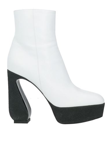Shop Si Rossi By Sergio Rossi Woman Ankle Boots White Size 5 Soft Leather, Textile Fibers
