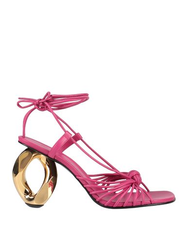 Jw Anderson Woman Sandals Magenta Size 10 Soft Leather
